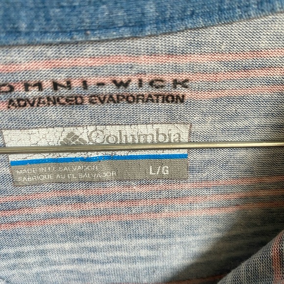 Columbia Men’s Omni-Wick Advanced Evaporation Striped Blue Polo - Picture 3 of 6